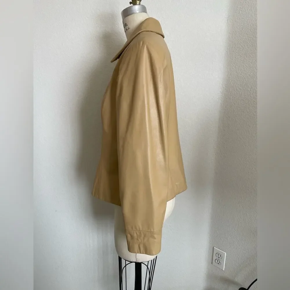 Preston & York - Vintage Cream Leather Jacket size L - Picture 2 of 5